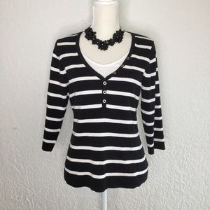STYLE & CO. Black and white stripes sweater. Sz XL
